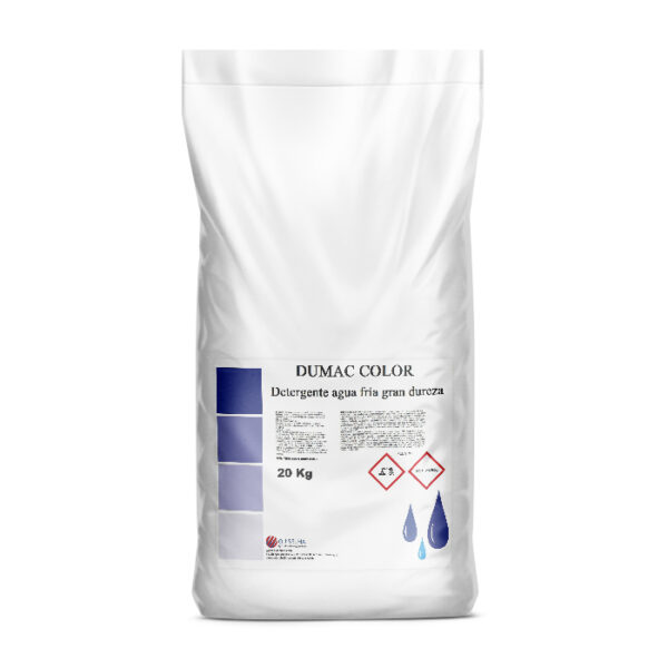 DUMAC COLOR<br>Detergente en polvo agua fría gran dureza